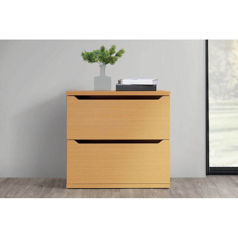 Natural 2-Drawer Lateral File Cabinet with Integrated Pulls