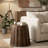 Liora 19" Side End Table | Handcrafted Bronze-Finish Aluminum | Hammered Round Design