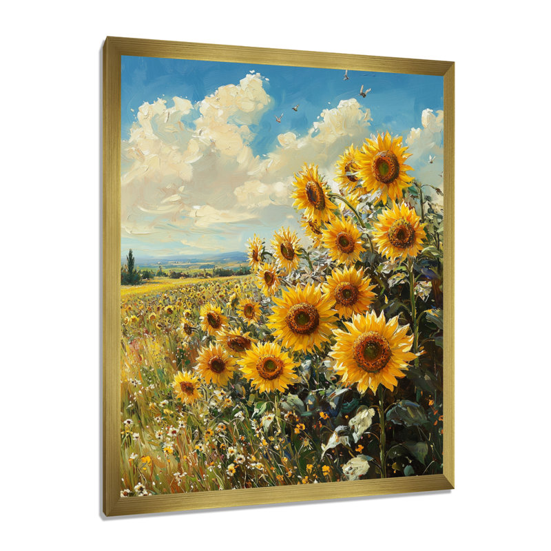 Driessen - Floral Canvas Prints, 20" H x 12" W, Single Picture Framed Print, Gold