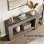 Console Farmhouse, table d'entrée à 2 niveaux, table d'appoint longue derrière le canapé avec rangement ouvert pour l'entrée, le salon, le couloir, 47 po-1575301232-1575301233
