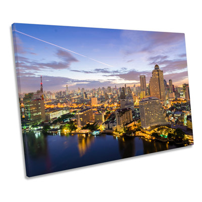 Bangkok City Thailand Sunset - Wrapped Canvas Print