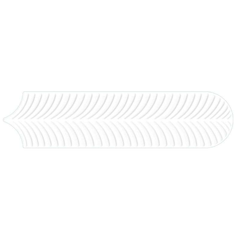 Feather 3 in. x 12 in. 3D Glossy Ceramic Subway Wall Tile (20 PCS, 4.84 Sq. Ft./Case), White