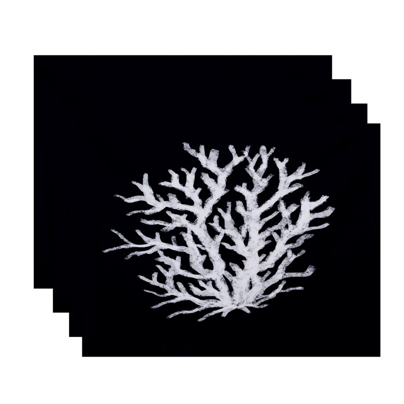 Ensemble de napperons 4 pièces Coral Corral, Bleu marine
