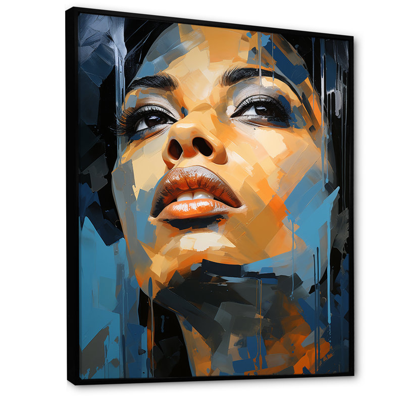 Azure Aaliyah Portrait - célébrités, impressions sur toile_105710, Cadre flottant noir, H 32 po x l 16 po x P 1 po