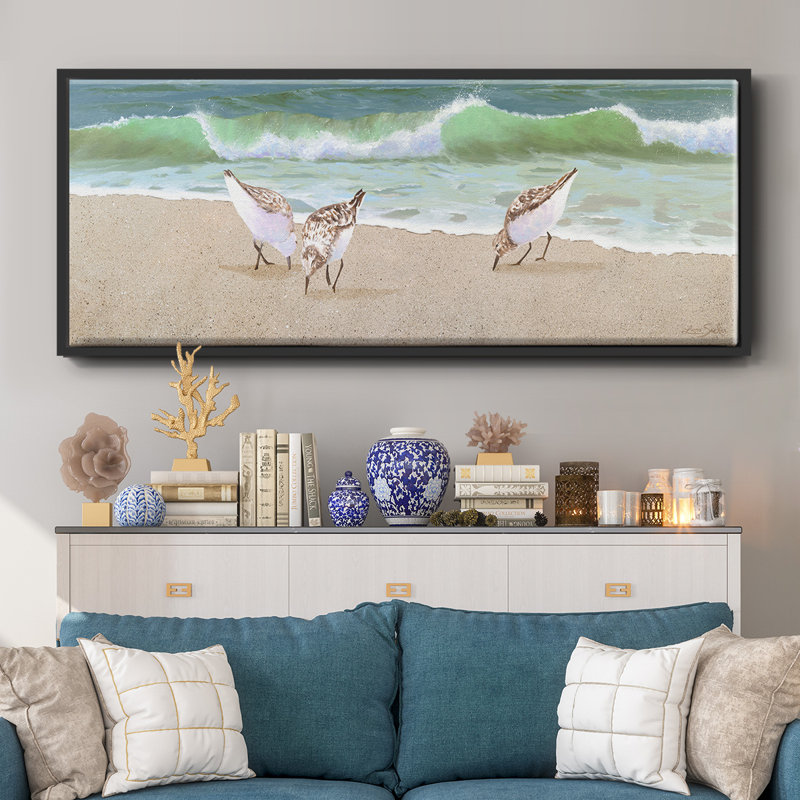 Beach Buddies- Framed Canvas, 8" H x 20" W