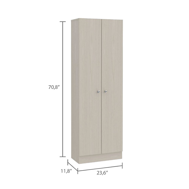 Rectangle 2-Door Storage Tall Cabinet Wengue, Washed Oak