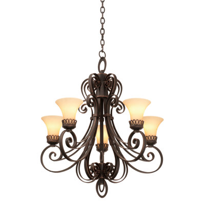 Mirabelle 5 - Light Dimmable Tiered Chandelier