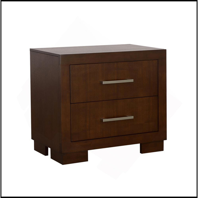 2 Drawers MDF Nightstand In Cappuccino Finish