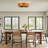 Arachne 19.7'' Farmhouse Caged Ceiling Fan with Light & Remote, Handwoven Rattan Shade, 5 LED Bulbs Included, Low Profile Ceiling Fan for Bedroom & Kitchen