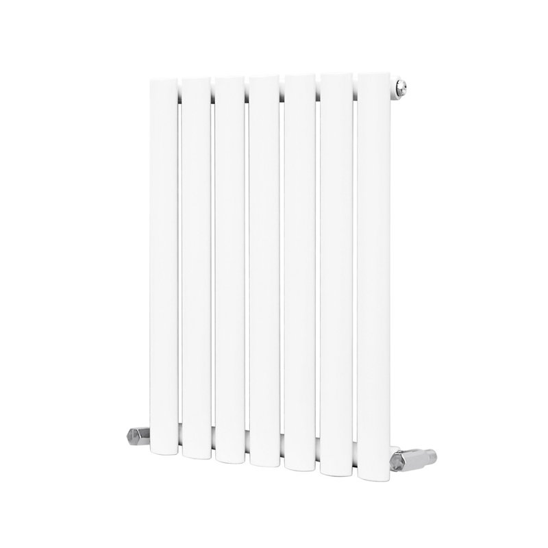 Shoshana Vertical Oval Panel Radiator, 60cm H x 41.3cm W, Gloss White, 1