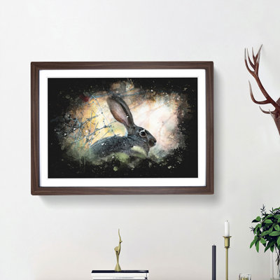 Hare in the Bushes - Picture Frame Graphic Art Print