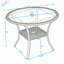 Table d'extérieur en rotin avec plateau et pieds en verre trempé