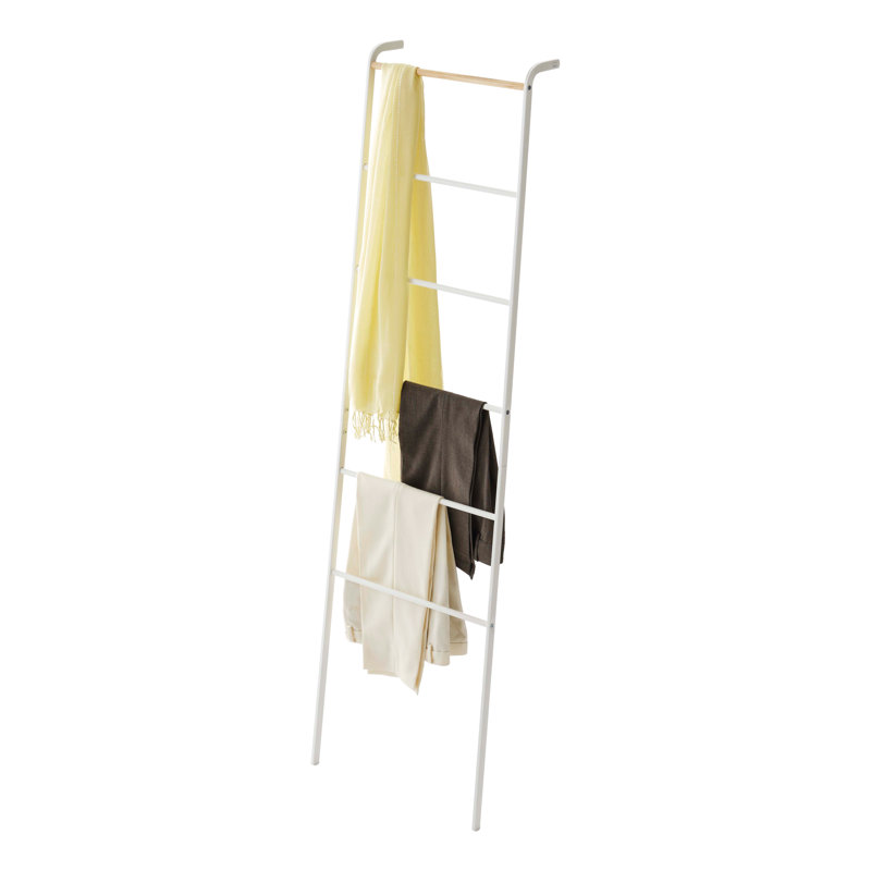 Yamazaki Home Leaning Ladder Rack, Steel, White