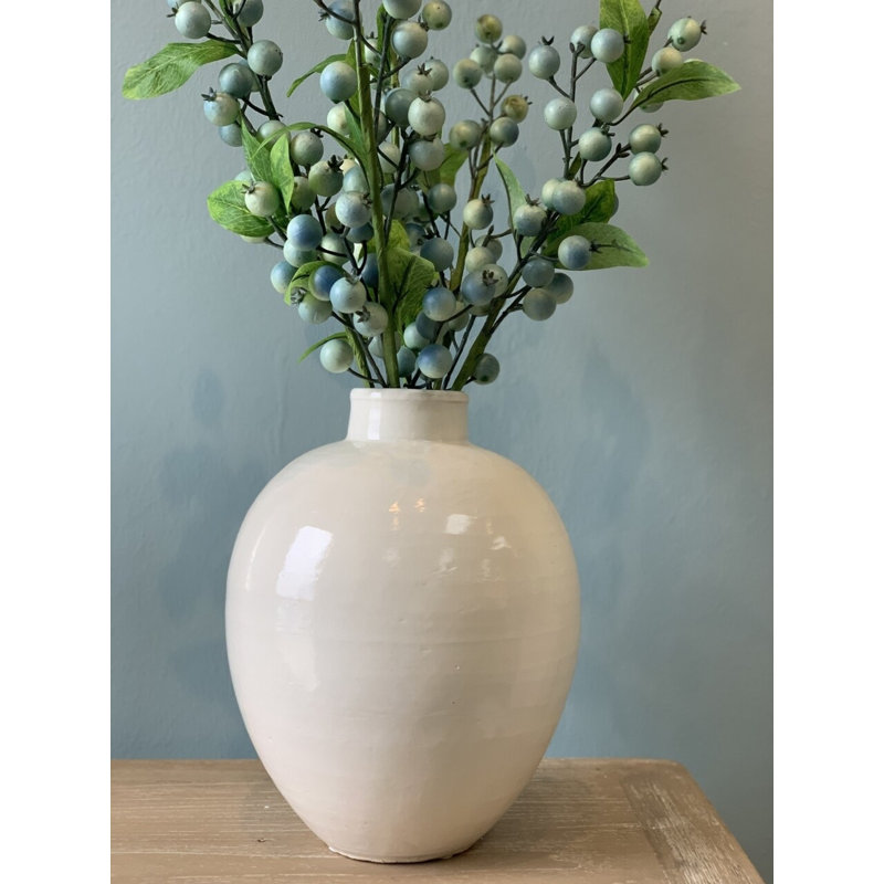 Vase de table en porcelaine d’intérieur/extérieur blanc 10 po Louque