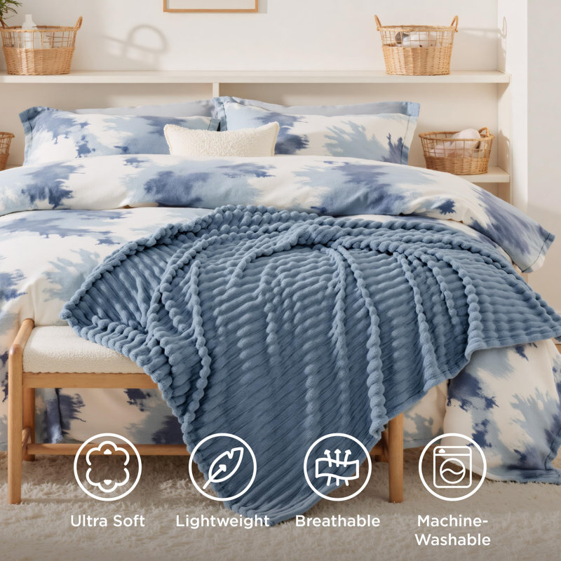 Couverture en flanelle de lit simple / simple TG pour lit pour fille, couverture douce et confortable 300 GSM pour dortoir et décoration intérieure, bleu clair, cadeau toutes saisons