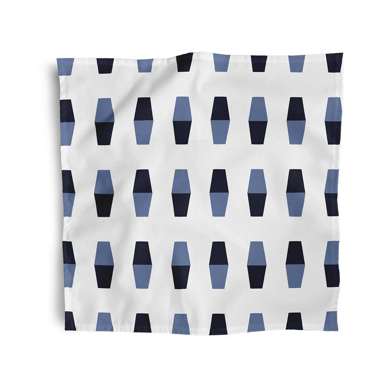 Latessia Polyester Geometric Square Napkin, Blue