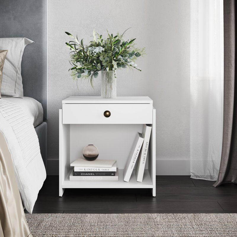 Boyd Sleep Sydney Single Drawer Nightstand, White