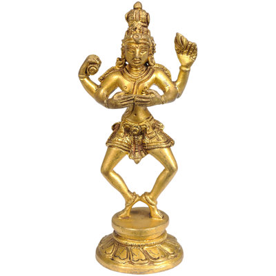 Sculpture en laiton Shiva (Nataraja) de 6 po fabriquée à la main - divinité cosmique indoue, décor d'art indien pour autel et décor de méditation