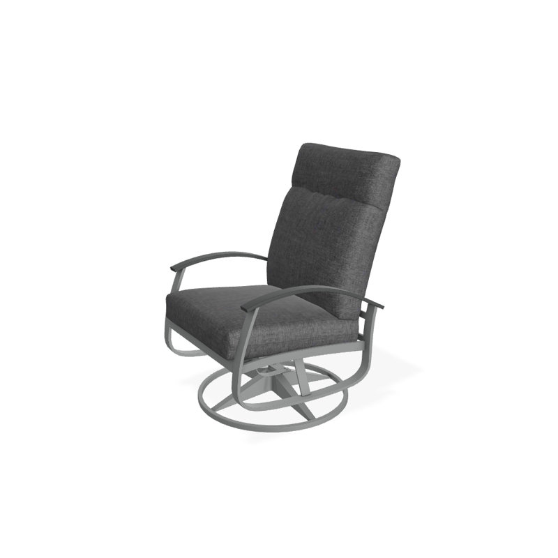 Chaise berçante pivotante réglable avec coussins Askar, Tissage uni ardoise coulée Sunbrella®, Graphite classique P30