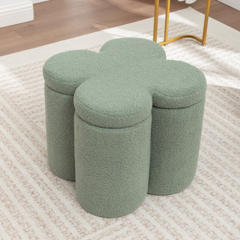 Etai 19" Width Upholstered Storage Ottoman, Green
