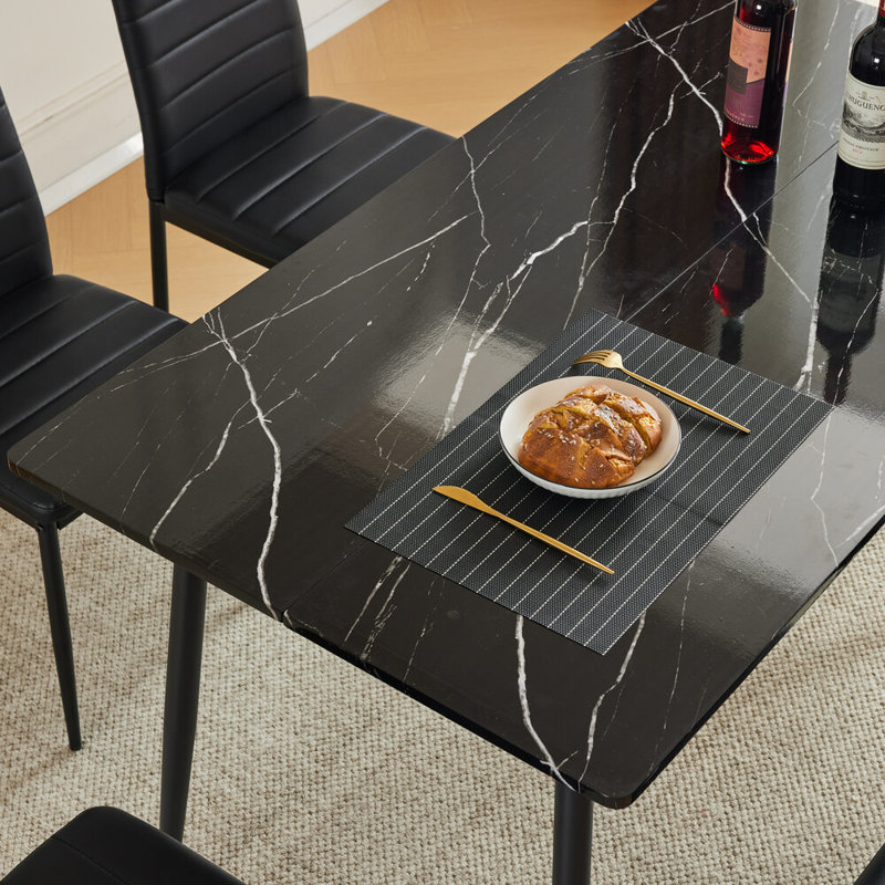 Table de salle à manger rectangulaire L 29,92 po x l 48,03 po Krithik