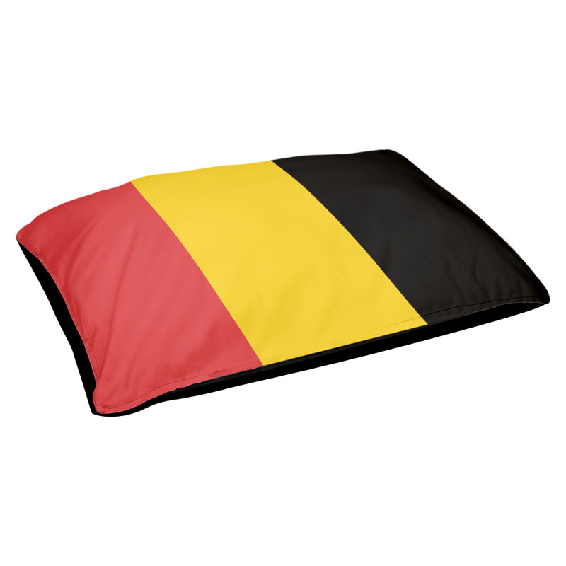 Coussin d'extérieur pour chien Maryland, Très grand (l 50 po x P 40 po x H 7 po), Rouge / jaune / noir