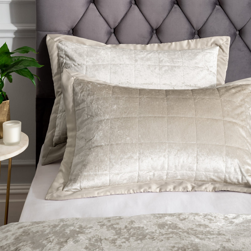 Crushed Velvet Enveloped Pillowsham, Natural