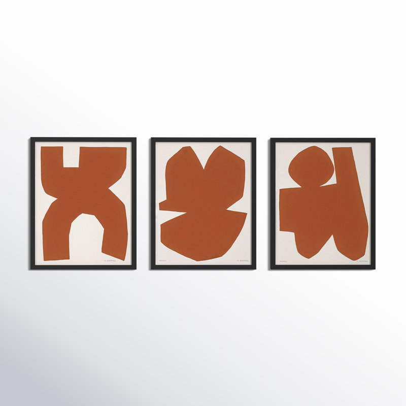 Terra Cotta. Set Of 3 by Michael Kempen, Black, 20'' H x 16'' W