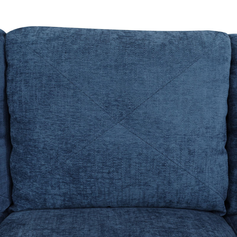 Eolia 97"Right Hand Facing Sofa & Chaise, Blue 