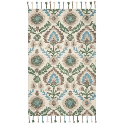Niederanven Hand Hooked Wool Ikat Rug