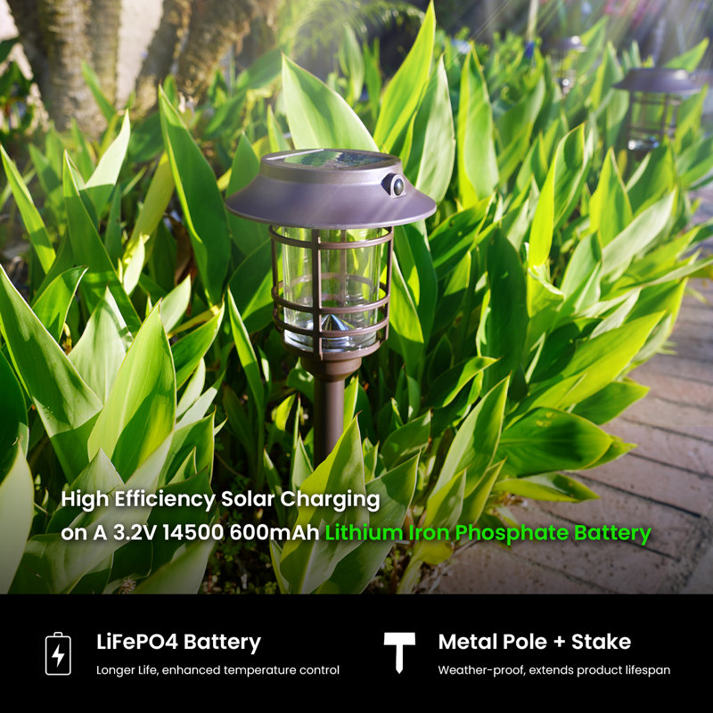 Solar Powered Integrated LED Pathway Light, Bronze