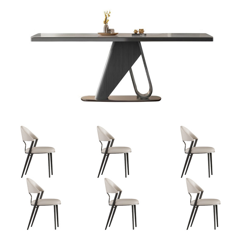 Ensemble de table et de chaises simple rectangulaire, H 29,52 po x L 62,99 po x l 35,43 po