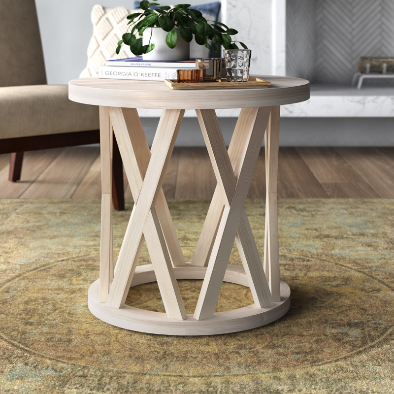 Charette Solid Wood Frame End Table, Unfinished