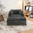 Slipcovered Chenille  Upholstered  Accent Chair With Ottoman-1328607119