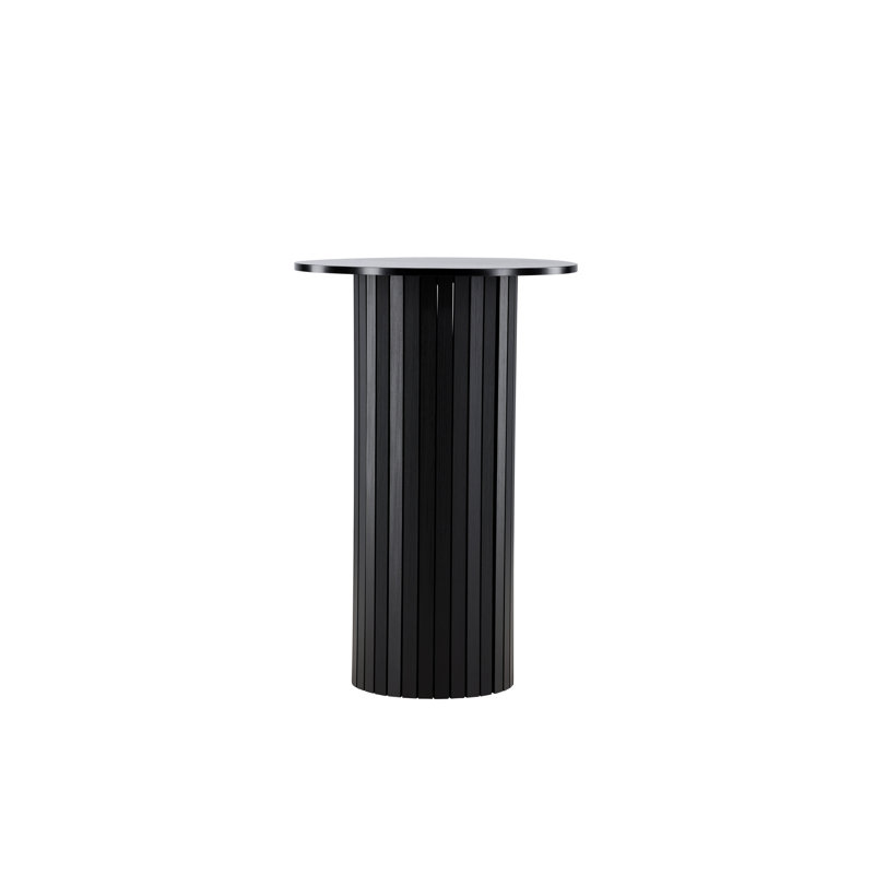Damarien Round Metal Base Dining Table, Black