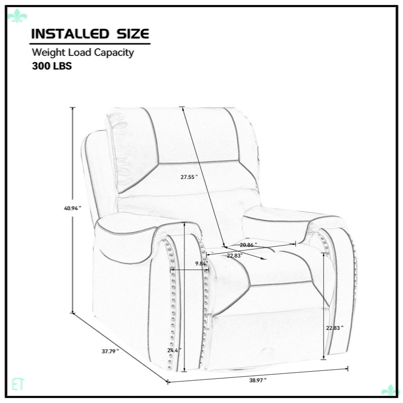 Fauteuil inclinable en similicuir pour canapé