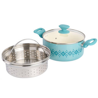  Spice by Tia Mowry Savory Saffron 6Qt Cast Iron Dutch Oven  w/Embossed Lid - Teal, 6-Quart (96243.02RR): Home & Kitchen