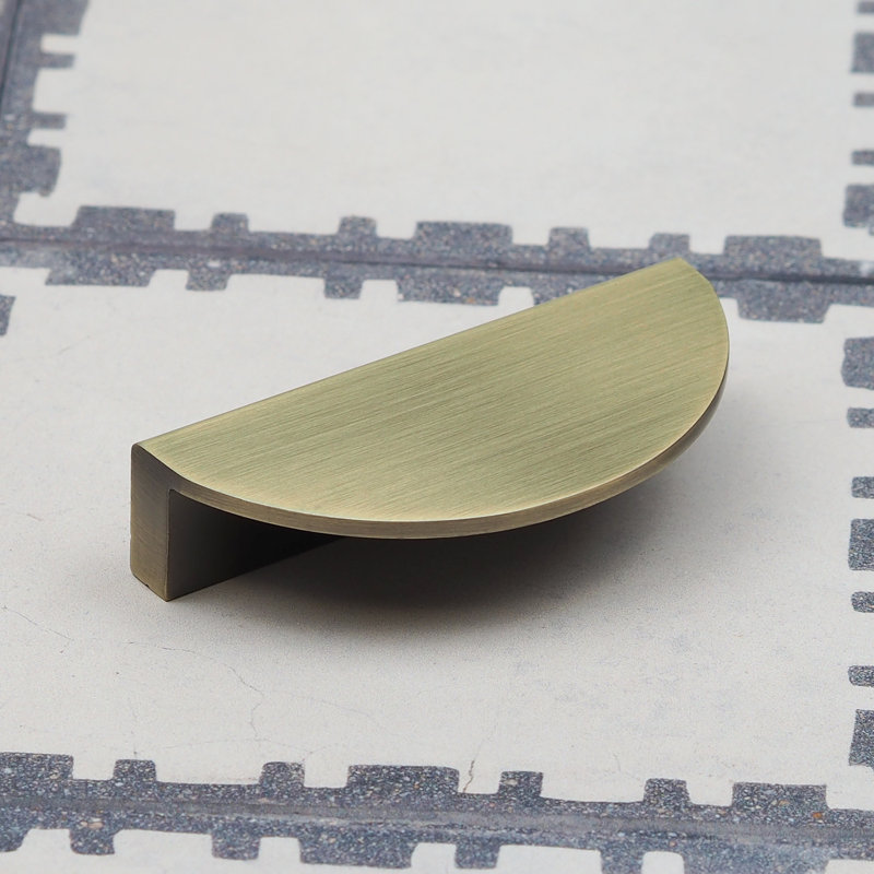Half Moon Handles in Multiple Finish Variations, Antique Brass