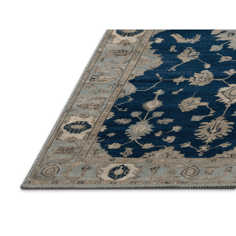 Tapis gris lavable à la machine, Rectangle 5 pi x 7 pi