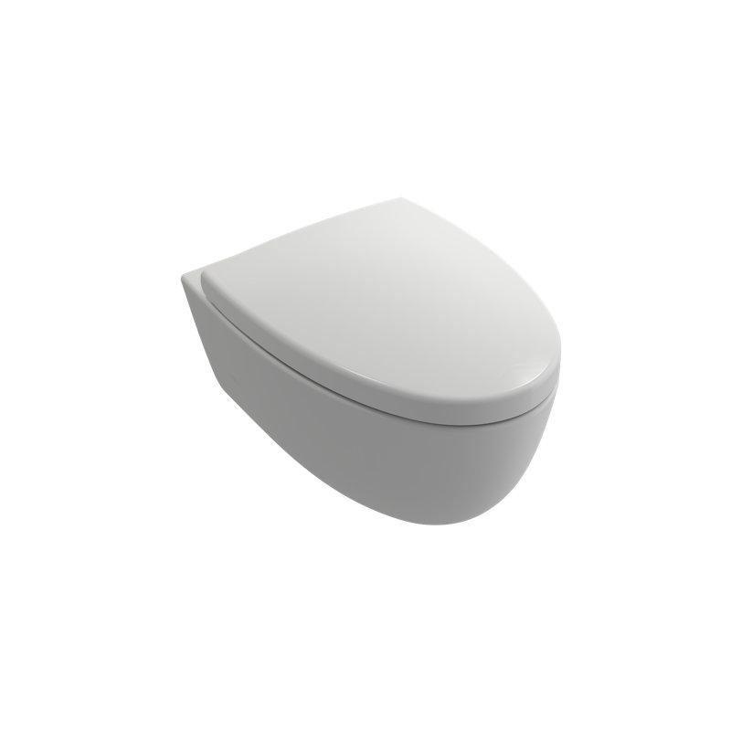 Cuvette de toilette allongée murale Milano, Blanc mat