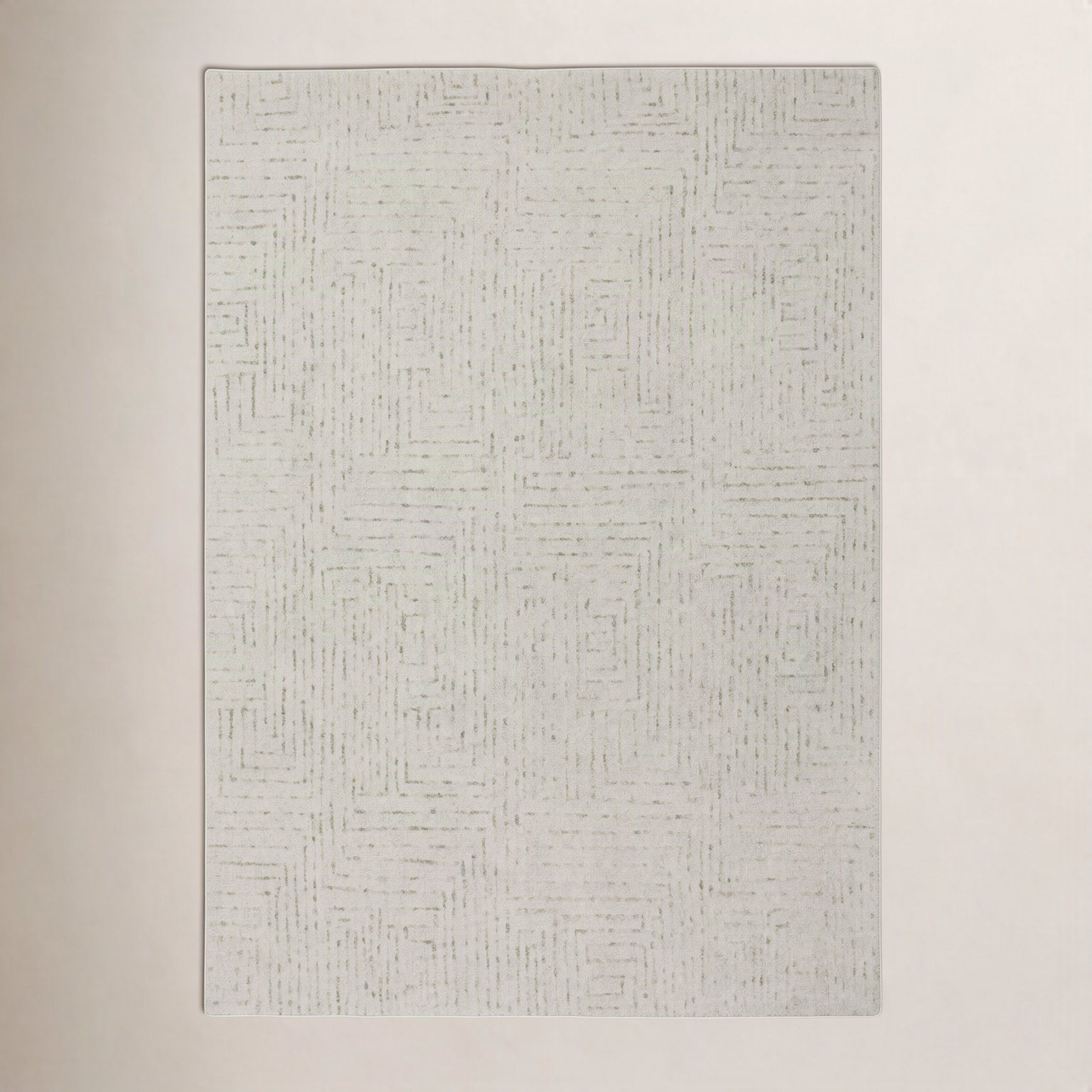 Kalise Hand-Tufted Geometric Wool Rug, Green, Rectangle 5' x 8'
