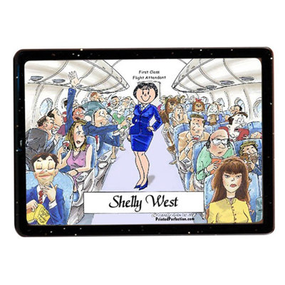 Personalized Flight Attendant - Female Acrylic Magnet - Great Gift!