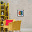 Imprimé rond sous verre encadré à blocs de couleurs, design par Matthew Finger-495627892-495627893