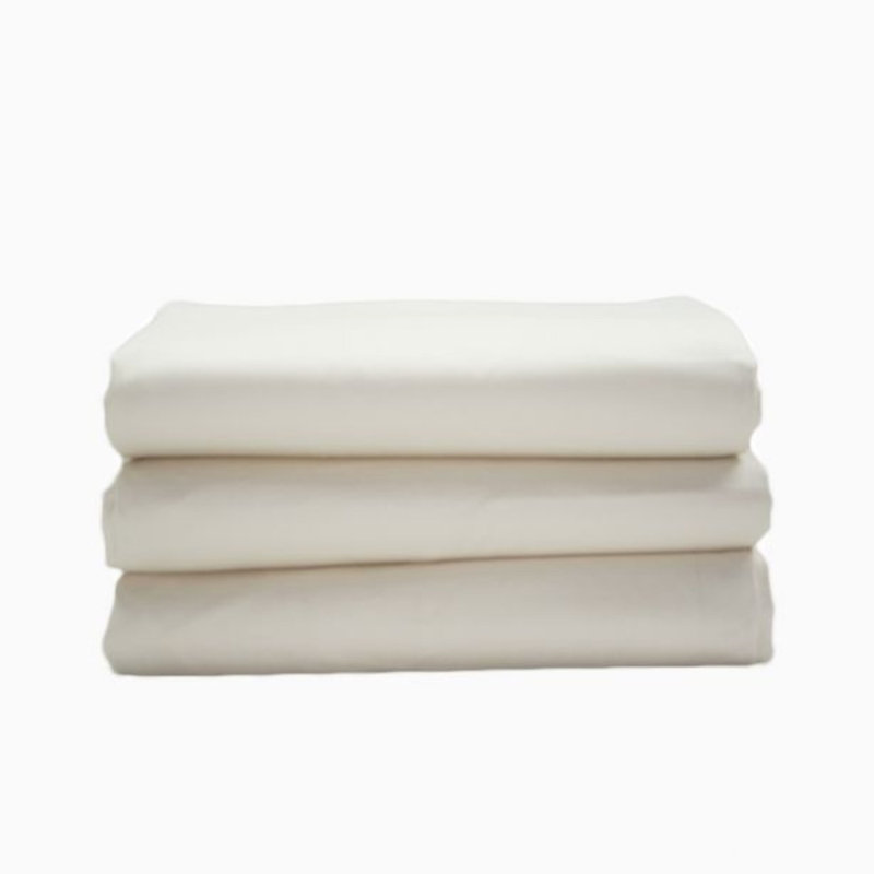 300TC Percale Solid Cotton 4 Piece Sheet Set Fitted Sheet Fits Upto 16" Deep Pocket, Ivory, Full XL Sheet Set