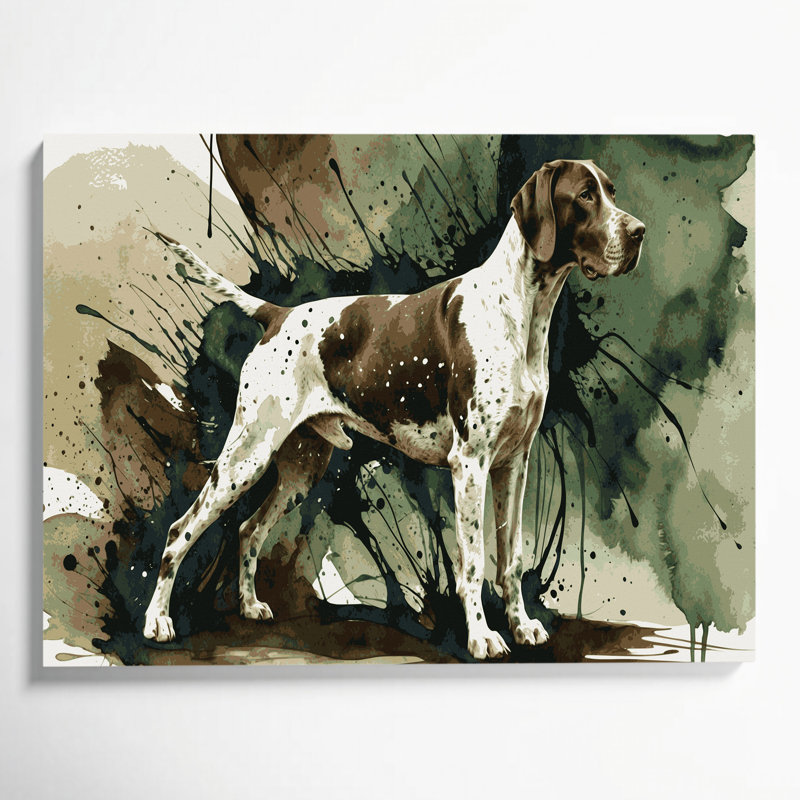 Art mural sur toile beige Dogs German Shorthaired, H 20 po x l 30 po