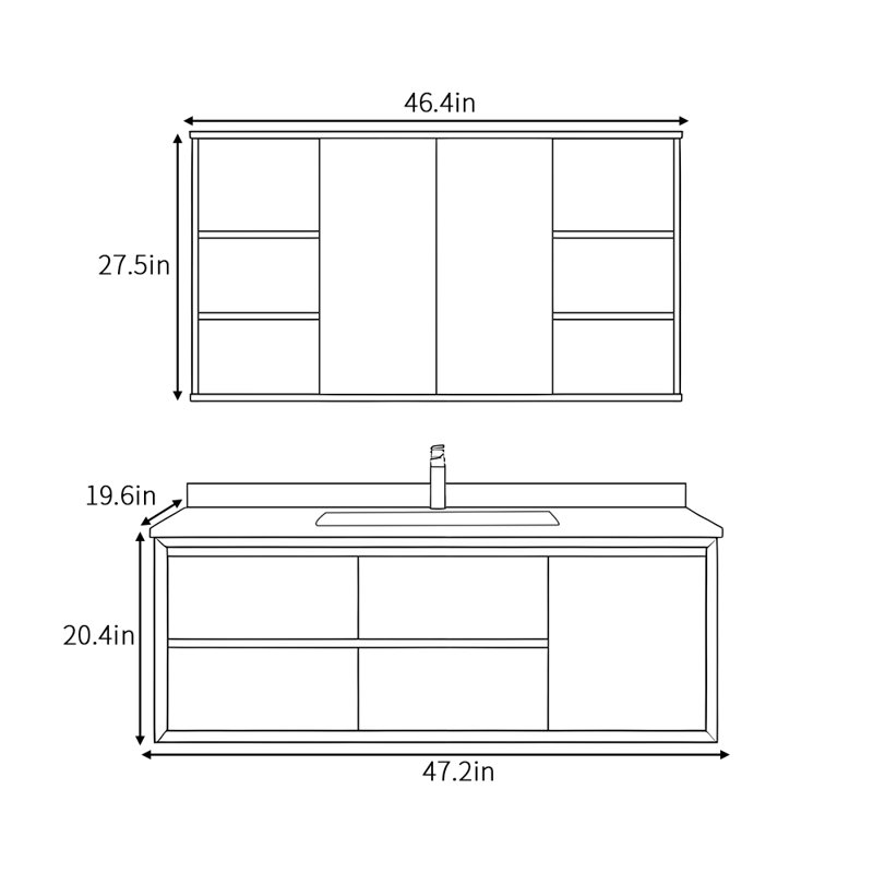 Armoire de salle de bain rétro de style chinois
