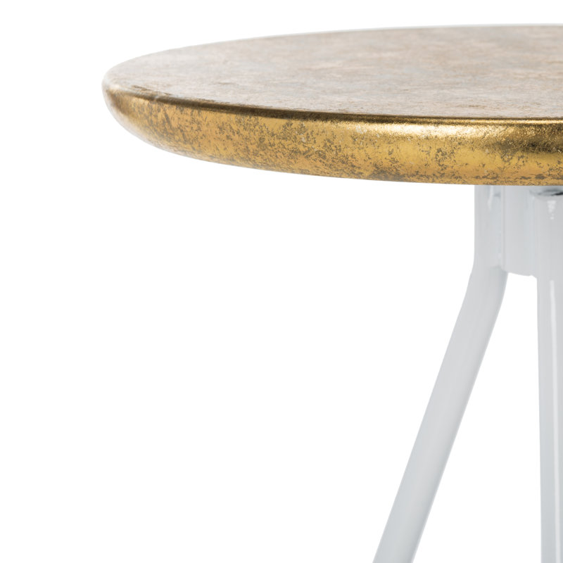 Galaxy Iron Counter Stool with Iron Frame, White/Gold Top, Counter Stool (24” Seat Height)