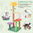 45'' Tall Cat Tree w/ Plush Padded Top Perch Fruit-Shaped Platforms Dangling Balls