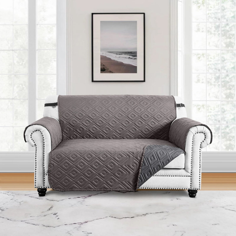 Reversible Water Resistant Sofa Protector - Dual Color Quilted Slipcover, 179cm H x 224cm W - (2 Seater)