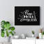 Pray More Worry Less Heart Black - Wrapped Canvas Print-750857423